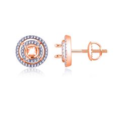 0.14 CTW Diamond Earrings 14K Rose Gold - REF-19F9N