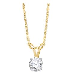 Diamond Solitaire Pendant 1/5 Cttw 14kt Yellow Gold