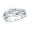 Image 1 : Diamond Crossover Band Ring 1/3 Cttw 10kt Two-tone Gold