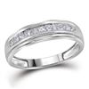 Image 1 : Mens Diamond Single Row Wedding Band Ring 3/4 Cttw 10kt White Gold