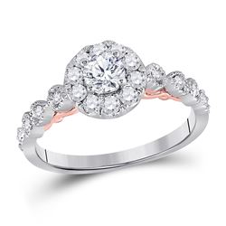 Diamond Solitaire Bridal Wedding Engagement Ring 3/4 Cttw 14kt Two-tone Gold