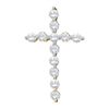 Image 1 : Round Pave-set Diamond Cross Pendant 1/2 Cttw 14kt Yellow Gold