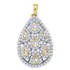 Image 1 : Diamond Teardrop Cluster Pendant 7/8 Cttw 10kt Yellow Gold