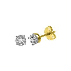 Genuine 0.06 ctw Diamond Anniversary Earrings 14KT Yellow Gold - REF-24T3A