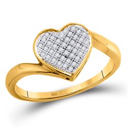 Diamond Heart Cluster Ring 1/20 Cttw 10kt Yellow Gold