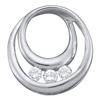 Image 1 : Diamond 3-Stone Circle Pendant 1/5 Cttw 10kt White Gold