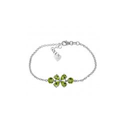 Genuine 3.15 ctw Peridot Bracelet 14KT White Gold - REF-56K4V