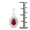 Image 2 : 1.08 ctw Ruby & White Diamond Pendant 14K White Gold - REF-37N2A
