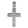 Image 1 : Mens Diamond Small Cross Charm Pendant 1/6 Cttw 10kt White Gold