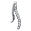 Image 1 : Round Prong-set Diamond Small Simple Journey Pendant 1/20 Cttw 10kt White Gold