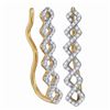 Image 1 : Diamond Symmetrical Climber Earrings 1/4 Cttw 10kt Yellow Gold