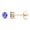 Image 2 : 0.70 ctw Tanzanite Earrings 14K Yellow Gold - REF-14W8M