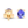 Image 3 : 0.70 ctw Tanzanite Earrings 14K Yellow Gold - REF-14W8M