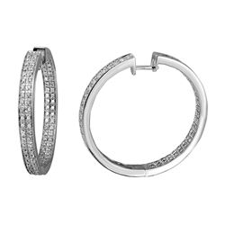 1.39 CTW Diamond Earrings 14K White Gold - REF-159W4H