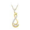 Image 1 : Diamond Cradled 3-Stone Infinity Pendant 1/5 Cttw 10kt Yellow Gold