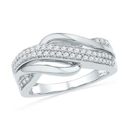 Diamond Crossover Band Ring 1/3 Cttw 10kt Two-tone Gold