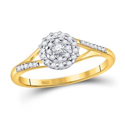Diamond Solitaire Promise Bridal Ring 1/5 Cttw 10kt Yellow Gold