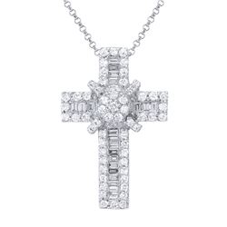 1.1 CTW Diamond Necklace 18K White Gold - REF-123H7M