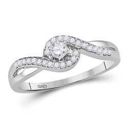 Diamond Solitaire Swirl Promise Bridal Ring 1/5 Cttw 10kt Yellow Gold