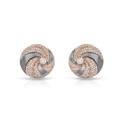 1.02 CTW Diamond Earrings 14K 2Tone Rose Gold - REF-77Y5X