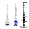 Image 3 : 0.88 ctw Tanzanite Earrings 14K White Gold - REF-27R4K