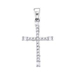 Diamond Cross Religious Pendant 1/5 Cttw 10kt White Gold