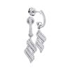 Image 1 : Diamond Cascade Ribbon Dangle Earrings 1/3 Cttw 10kt White Gold