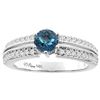 Image 1 : 1.30 CTW London Blue Topaz & Diamond Ring 14K White Gold - REF-67M3K