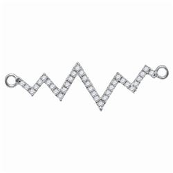 Diamond Heartbeat Pendant Necklace 1/4 Cttw 10kt White Gold