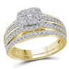 Image 1 : Diamond Bridal Wedding Engagement Ring Band Set 1.00 Cttw 14kt Yellow Gold