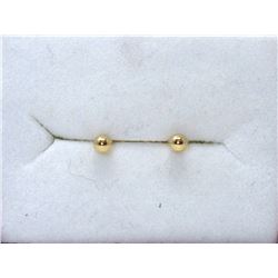 New 14 KT Yellow Gold Ball Stud Earrings