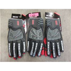 3 Pairs of Quality Motorcycle/ Drilling Gloves