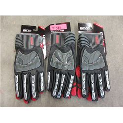 3 Pairs of Quality Motorcycle/ Drilling Gloves