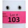 Image 1 : New 1.2 CT Sapphire & Diamond Stud Earrings