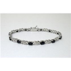 7.8 CTW Sapphire & Diamond Tennis Bracelet