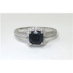 1.25 CT Sapphire & Diamond Solitaire Ring