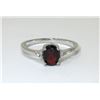 Image 1 : 1 CT Garnet & Diamond Solitaire Ring