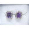 Image 1 : New Amethyst & Diamond Sterling Silver Earrings