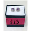 Image 2 : New Amethyst & Diamond Sterling Silver Earrings