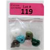 Image 1 : 6 Carved 3D Gemstone Skulls