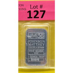 1 Oz Johnson Matthey .999 Fine Silver Investor Bar