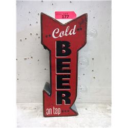 New Illuminated "Cold Beer" Metal Sign