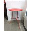 Image 1 : Red Metal Side Table - 27" Tall x 20" Diameter