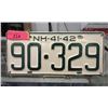 Image 1 : Rare USA 1942 New Hampshire License Plate
