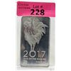 Image 1 : 10 Oz. 2017 Year of the Rooster .999 Silver Bar
