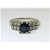 Image 1 : 14KT White Gold Sapphire & Diamond Ring