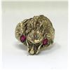 Image 1 : Man's 10 KT Yellow Gold Dragon Head Ruby Ring