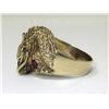 Image 2 : Man's 10 KT Yellow Gold Dragon Head Ruby Ring