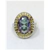 Image 1 : Large Rainbow Mystic Topaz Solitaire Ring