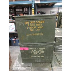 2 Metal Ammo Boxes - Each is 7" x 9" x 12"